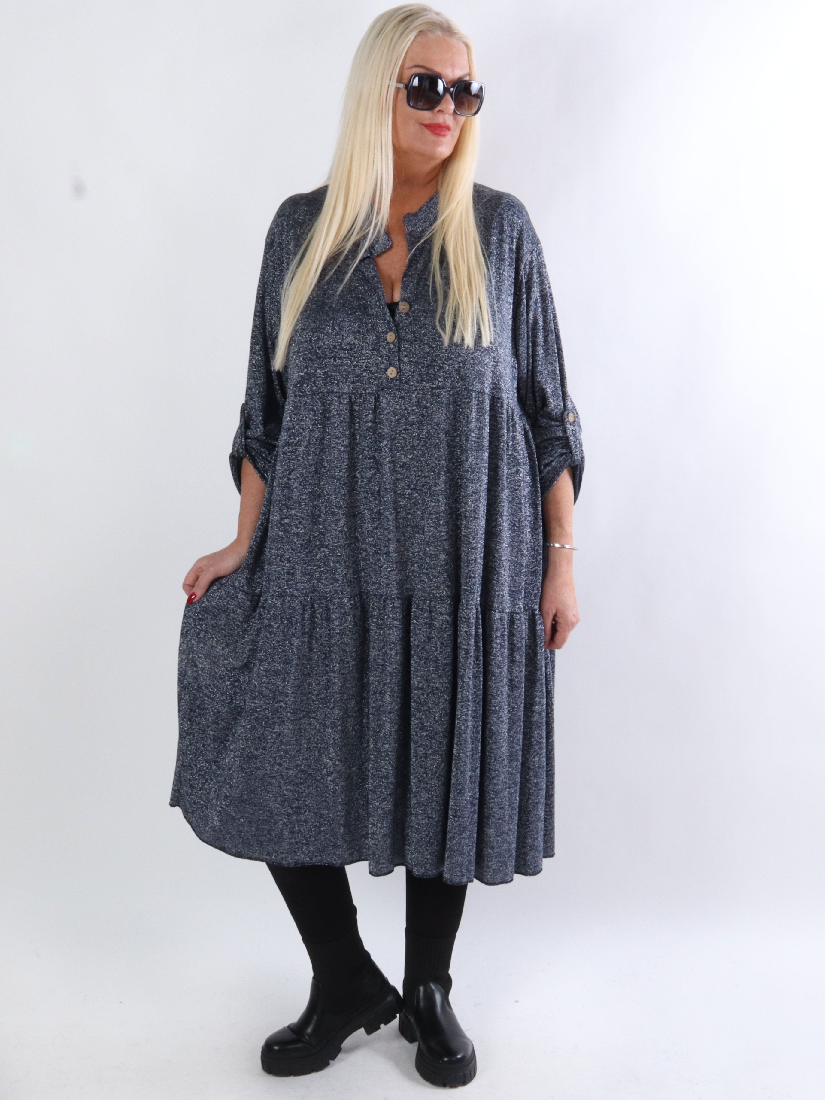 Demi - Lang kjole med glimmertråde